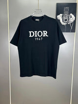 Dior T-shirt Chest Letter Embroidery logo round Neck Short Sleeve25ss New Pure Cotton Unisex Style T T-shirt OS Loose Fit Base Shirt Top Half Sleeve T-Shirt