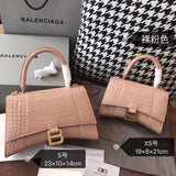 Balenciaga Bag Top version 【Level Surrogate Shopping】Hourglass Bag ahourglass Hourglass Bag Crocodile Leather Litchi Grain Cowhide XS No. S Women's Crossbody Bag