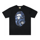 Bape T-shirt Top Version Fashion Brand Small Icon Embroidered Men's and Women's Short Sleeve T T-shirt Couple Cotton Printed round Neck Half Sleeve