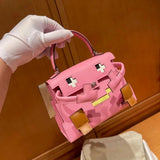 Hermes women's bag Top version New Kellydolepicto Mosaic Doll Bag，Cute to New Style Doll Bag～Mosaic Doll Bag Women's Bag Shoulder Handbag Crossbody