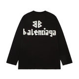 Balenciaga Hoodie Yellow Tape Frayed Washed Vintage Distressed Crewneck Sweatshirt Crewneck Sweatshirt Long Sleeve Base Shirt Outerwear Trendy Unisex Sports Casual OS Loose Fit Versatile New Autumn Winter Collection