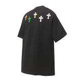 Chrome Hearts T-shirt Veneer logo round Neck Short Sleeve25ss New Pure Cotton Unisex Style T T-shirt OS Loose Fit Base Shirt Top Half Sleeve T-Shirt