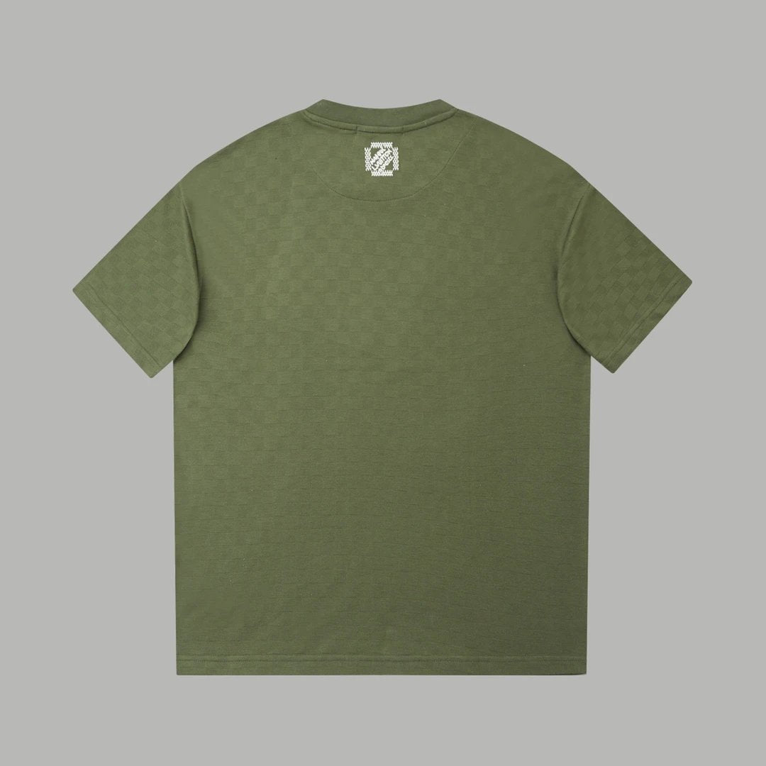 Louis Vuitton LV T-shirt Chest Checkerboard Pattern Embroidery logo round Neck Short Sleeve25ss New pure cotton T Unisex T-Shirt OS Drop Shoulder Loose Fit Base Shirt Top T-Shirt Short Sleeve