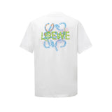 LOEWE T-shirt Back3D 3D Embossed Letter Print logo round Neck Short Sleeve25ss New Pure Cotton Unisex Style T Casual T-Shirt Base Layer Shirt OS Loose Fit Half Sleeve Top Plus Size