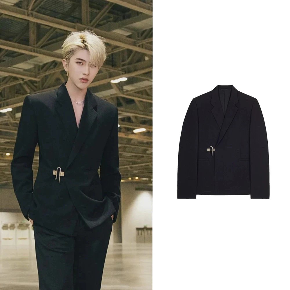 Givenchy Jackets Top Version Metal Lock Catch Suit Wool Loose-Fitting Casual Suit Coat Cai Xukun Same Style