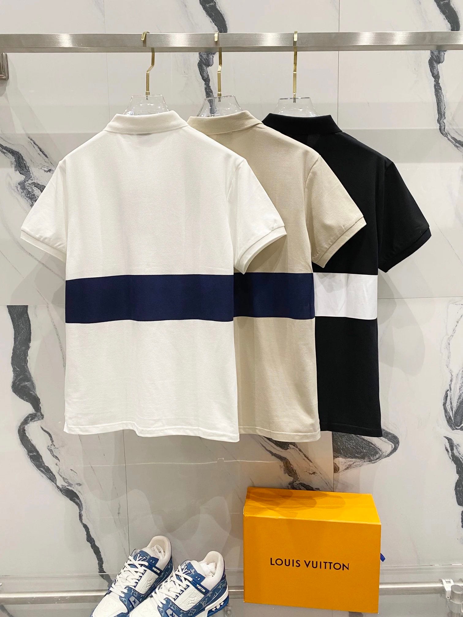 Burberry T-shirt LOGO Striped Surround Patchwork Print POLO Short Sleeve Shirt with Turn-down Collar for Men and Women, Summer Half Sleeve OS Loose T Business Casual Half Sleeve Shirt Plus Size T-Shirt