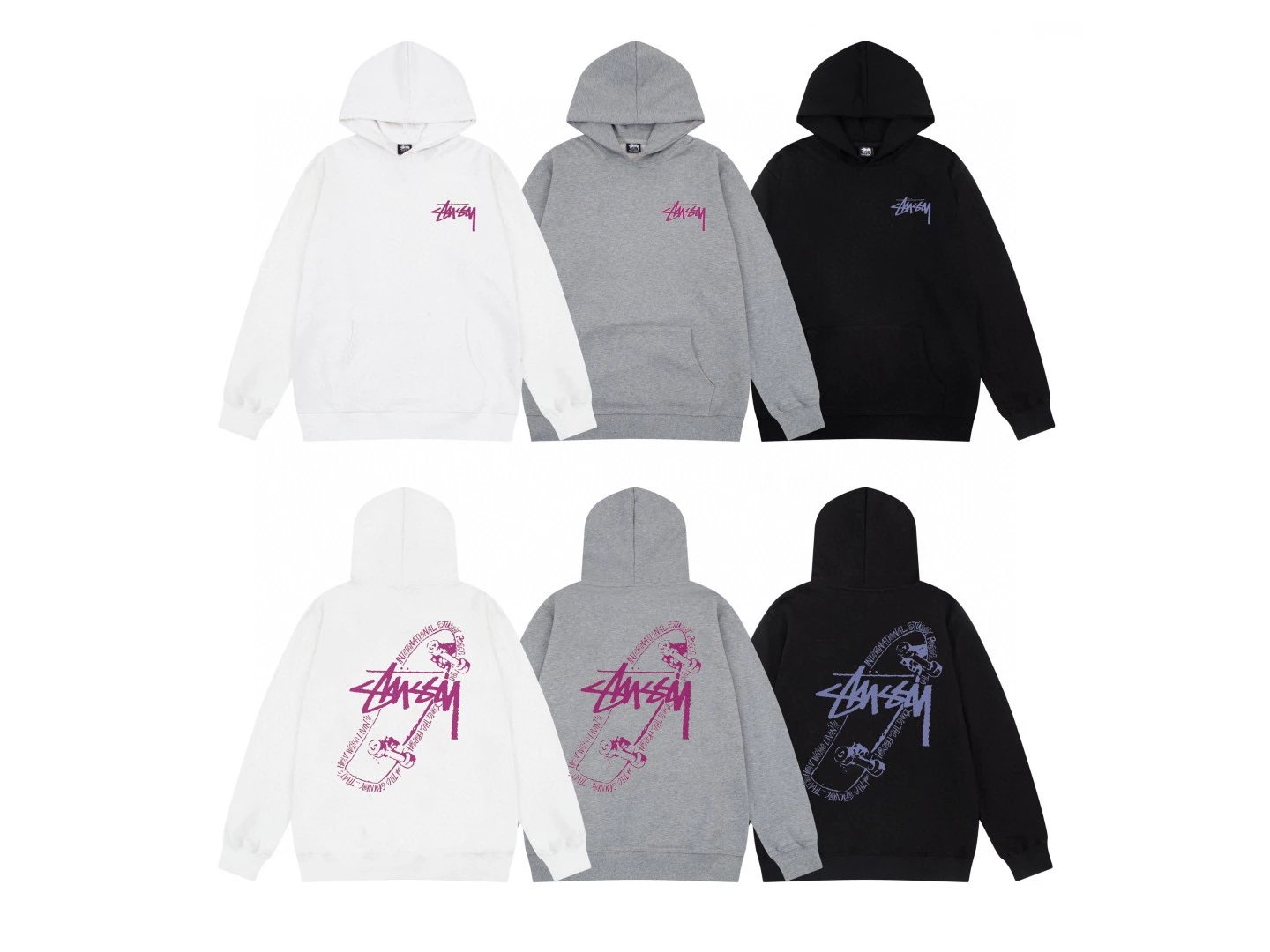 Stussy Hoodie Top Meimei Fashion Brand Classic Basic Style Hoodie World Parade Men's and Women's Couple Hooded Dice Sweater