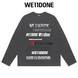 We11done Hoodie Top Version Zhao Lusi Yang Mi Long Sleeve T T-shirt Color Graffiti Letters Gradient Spring and Autumn