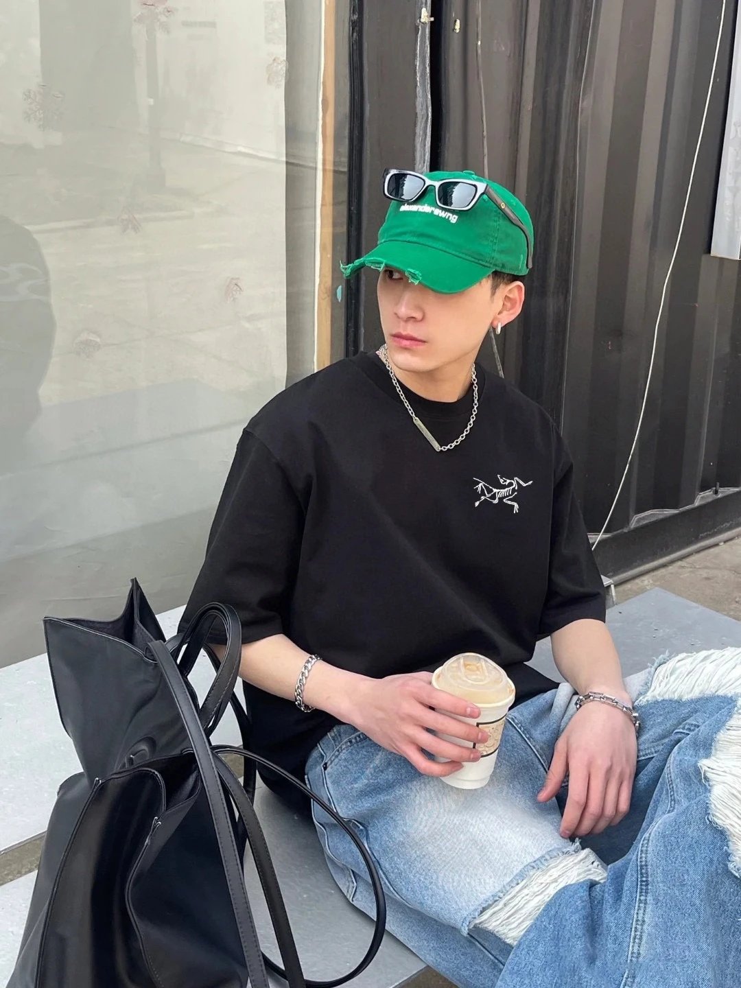 Arc'teryx T-shirt Back Brand Pattern Print logo round Neck Short Sleeve25ss New Pure Cotton Unisex Style T T-shirt OS Loose Fit Base Shirt Half Sleeve T-Shirt Top Half Sleeve