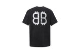Balenciaga T-shirt Double B Vintage Painted Crew Neck Short Sleeve Pure Cotton T T-shirt ins Unisex Summer New Casual Base Shirt Simple T-Shirt
