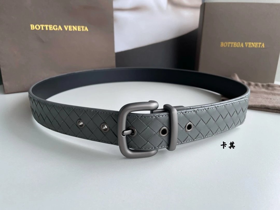 Bottega Veneta Belt 【First Layer Cowhide】Counter Version Free Packaging New Belt Men's First Layer Cowhide Hand-Woven Calfskin Belt Fashion All-Matching3.5cm Pant Belt Men and Women Business Casual Belt Belt Men's Leather Belt