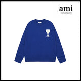 Ami Sweater Knitwear Classic round Neck Big Heart Jacquard Pullover Sweater Loose and Idle Sense Casual Couple Outfit-CY