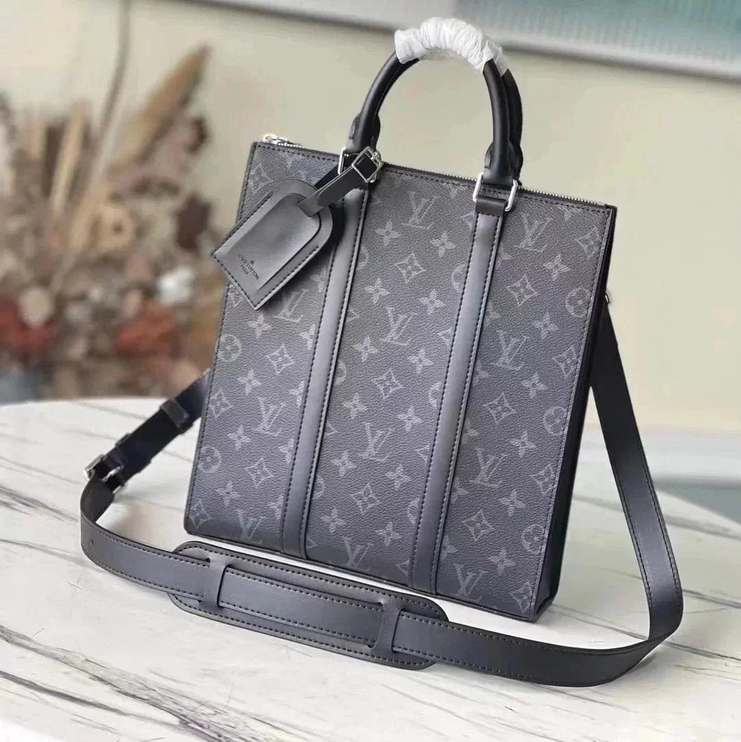 Louis Vuitton LV briefcase Top version 【**Surrogate Shopping Edition】M46098M599602022New Men's Black Flower Cowhide Embossed sacplat Handbag Black Warrior Briefcase Computer Bag Shoulder Messenger Bag Messenger Men's Bag