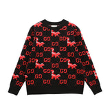 Gucci Sweater Water Tower Double G Knitted Crew Neck Sweater Long Sleeve Thickened Lazy Style Unisex Loose Knit Top Coat Versatile Casual Wear