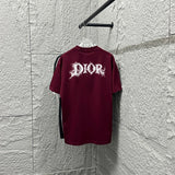 Dior T-shirt Front and Back Ink Splash Letter Print logo round Neck Short Sleeve25ss New pure cotton T Unisex T-Shirt OS Drop Shoulder Loose Fit Base Shirt Top T-Shirt Short Sleeve