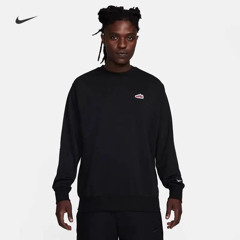 Nike Men's Sweater Spring Leisure Knitted Terry Breathable round Neck Sports Long Sleeve Pullover FZ5203