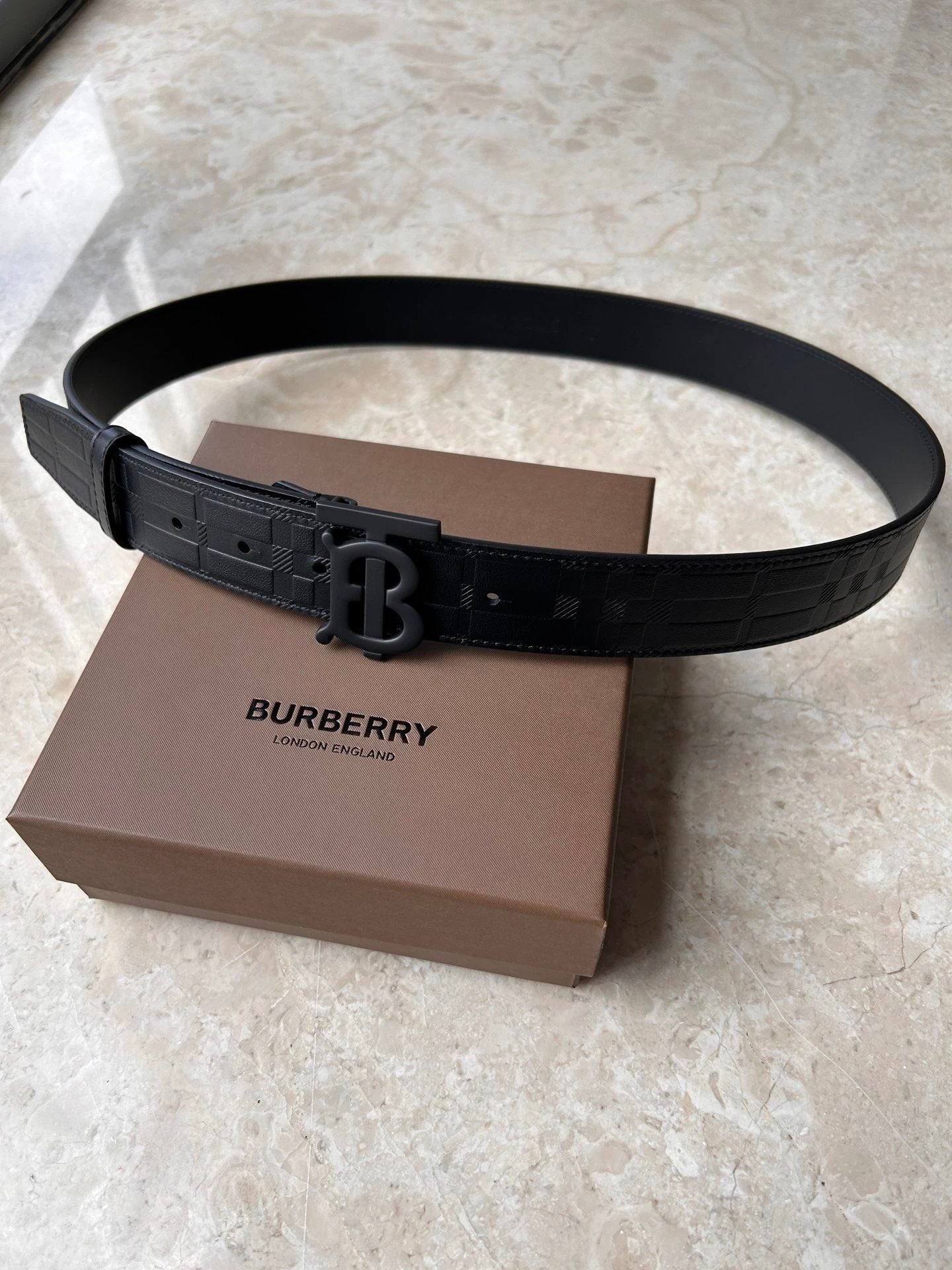 Burberry Belt Top version 【Original Custom】Original New Men's Leather Belt Width3.5cm Double-Sided Imported First Layer Calfskin Full Grain Leather Genuine Goods Quality Original Letter Rotating Buckle Counter Full Set Gift Box Packaging B Home Belt