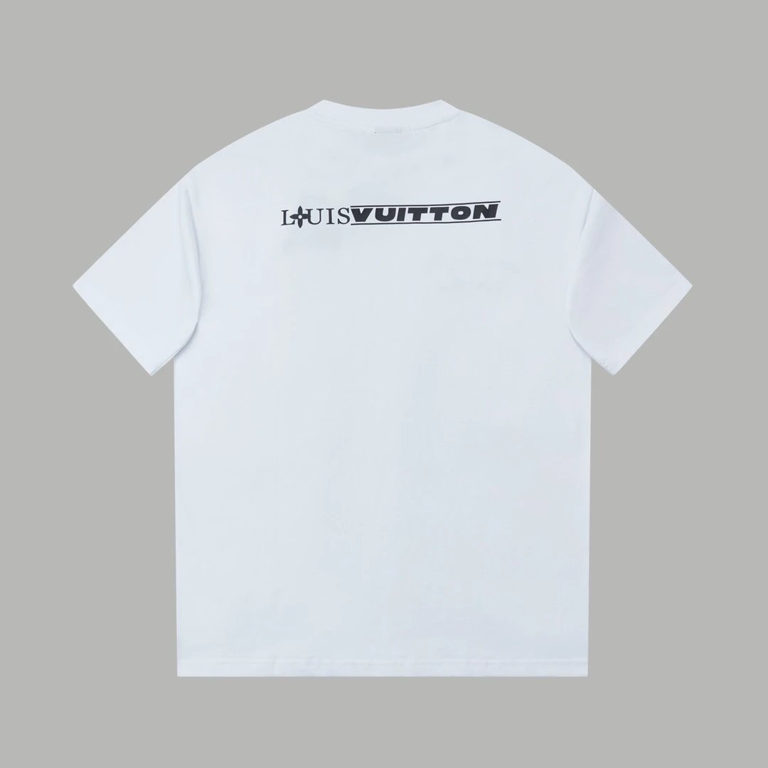Louis Vuitton LV T-shirt Front and Rear Letter Printing logo round Neck Short Sleeve25ss New Pure Cotton Unisex Style T T-shirt OS Loose Fit Base Shirt Top Half Sleeve T-Shirt