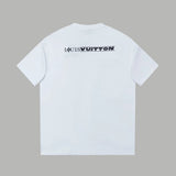 Louis Vuitton LV T-shirt Front and Rear Letter Printing logo round Neck Short Sleeve25ss New Pure Cotton Unisex Style T T-shirt OS Loose Fit Base Shirt Top Half Sleeve T-Shirt