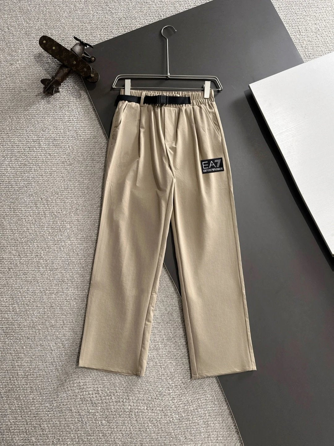 Armani Jeans Previous version EA7Alphanumeric Embroidery logo Straight-leg Sweatpants25ss Spring Summer New Unisex Versatile Plus Size Sports Casual Loose Pants