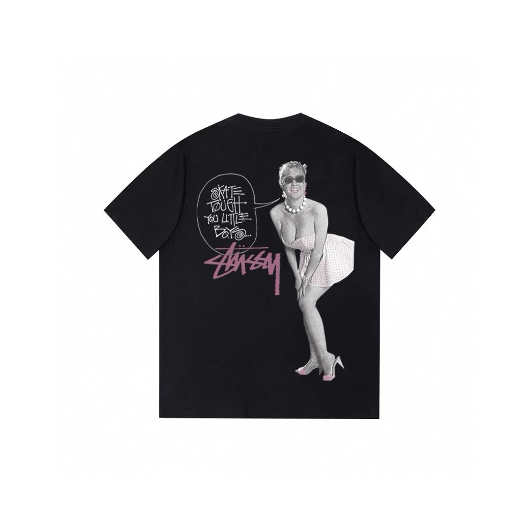 Stussy T-shirt Top Version Monroe Counter Same Style Pure Cotton Summer Men's and Women's Same Fashion Loose All-Matching2024New Short Sleeve T T-shirt