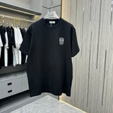 LOEWE T-shirt Back Heat Transfer Film Embossed logo round Neck Short Sleeve25ss New pure cotton T Unisex T-Shirt OS Loose Fit Base Shirt Top Half Sleeve T-Shirt