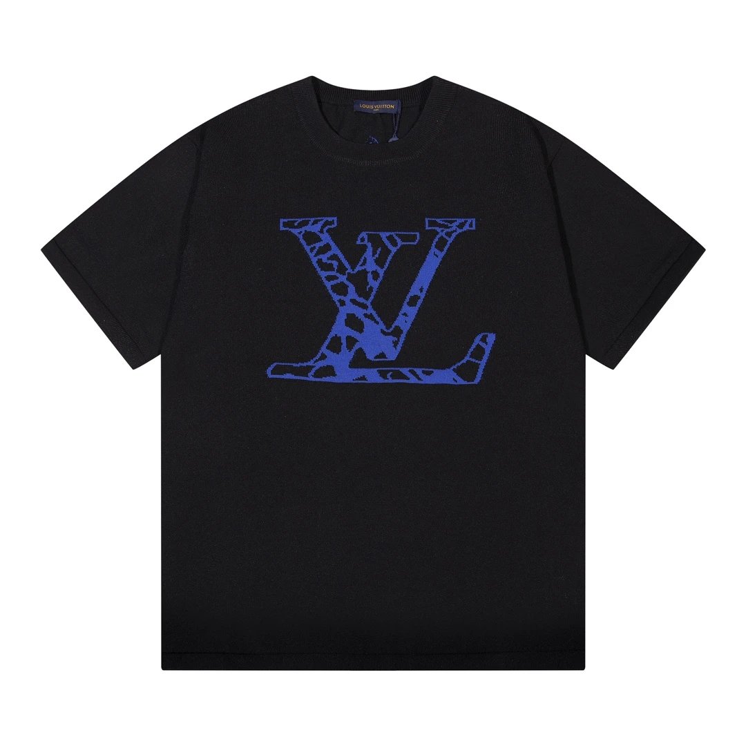 Louis Vuitton LV T-shirt Knitted Top with Large Chest Letters logo round Neck Short Sleeve25ss New pure cotton T Unisex T-Shirt OS Loose Fit Base Shirt Top Half Sleeve T-Shirt