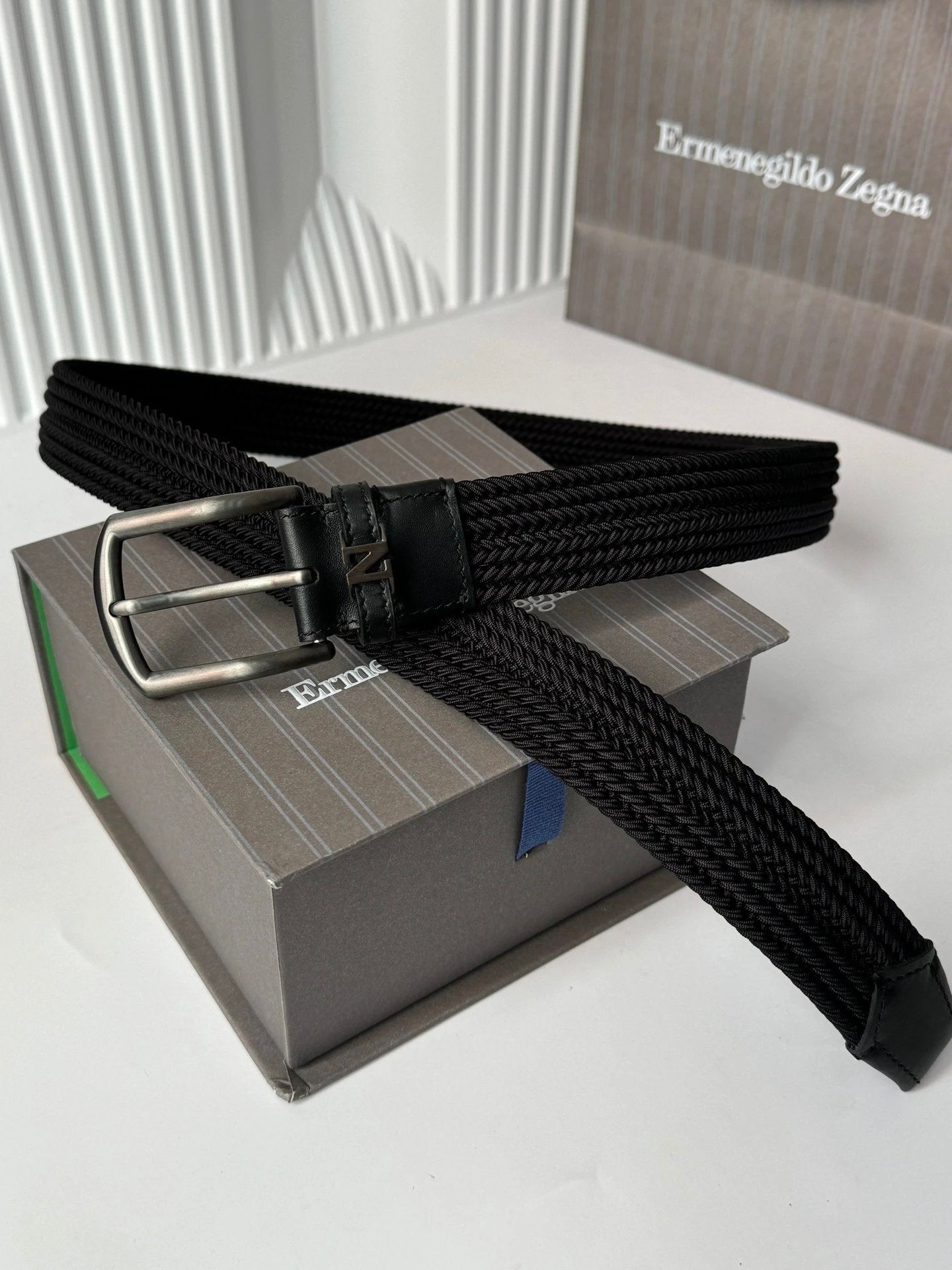 Zegna Belt Top version Original Imported Calf Leather Belt Business Men's Pant Belt Woven Leather Belt Double-Sided Dual-Use Men's Needle Belt Suitable for Men's Business Double-Sided Cowhide Classic Belt Gift Box Packaging Ferragamo Montblanc Cool