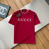 Gucci T-shirt Chest Letter Print logo round Neck Short Sleeve25ss New pure cotton T Unisex T-Shirt OS Loose Fit Base Shirt Top Half Sleeve T-Shirt