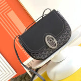 Goyard Bag Top version 2022Latest Limited Edition Commemorative Ladies233Canvas and Cowhide Stitching Women's Bag Metal Buckle Bag Shoulder Crossbody Shoulder Tote Dark Blue25cm