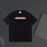Gucci T-shirt Chest Brand Letter String Print logo round Neck Short Sleeve25ss New Pure Cotton Unisex Style T T-shirt OS Loose Fit Base Shirt Top Half Sleeve T-Shirt