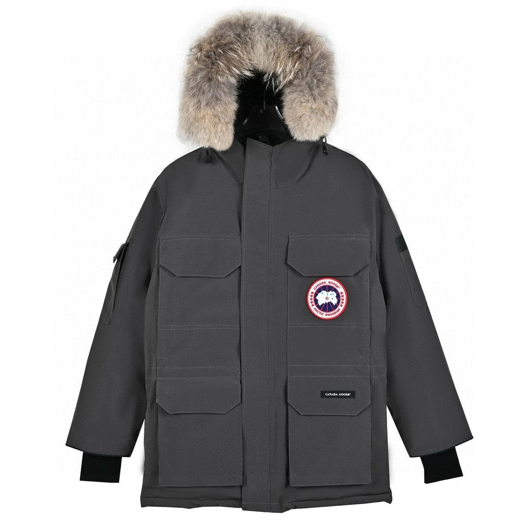 Canada Goose Down Jacket Top Version08Parka Couple Workwear down Jacket Men's and Women's Mid-Length2024Winter Ski Suit