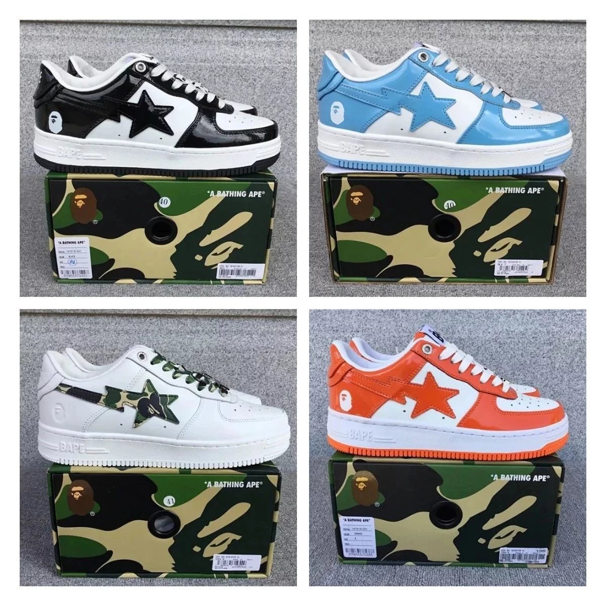 Bape Shoes New All-Match Trendy Men's Casual Sports Shoes