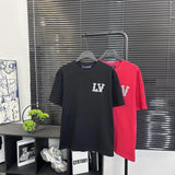 Louis Vuitton LV T-shirt New Pearl Hand-Cranked Alphabet Letter logo round Neck Short Sleeve25ss New Pure Cotton Unisex Style T Casual T-Shirt Base Layer Shirt OS Loose Fit Half Sleeve Top Plus Size