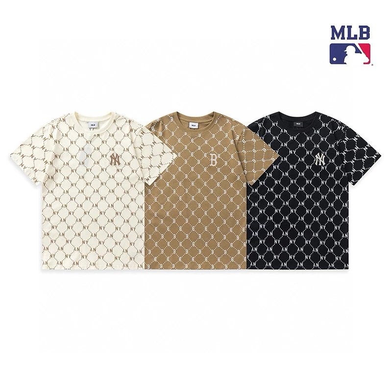 MLB T-shirt Top Version Counter Same Style Pure Cotton Summer Men's and Women's Same Fashion Loose All-Matching2024New Short Sleeve T T-shirt