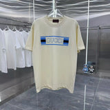 Gucci T-shirt Unique Letter Print on Chest logo round Neck Short Sleeve25ss New Pure Cotton Unisex Style T T-shirt OS Loose Fit Base Shirt Top Half Sleeve T-Shirt