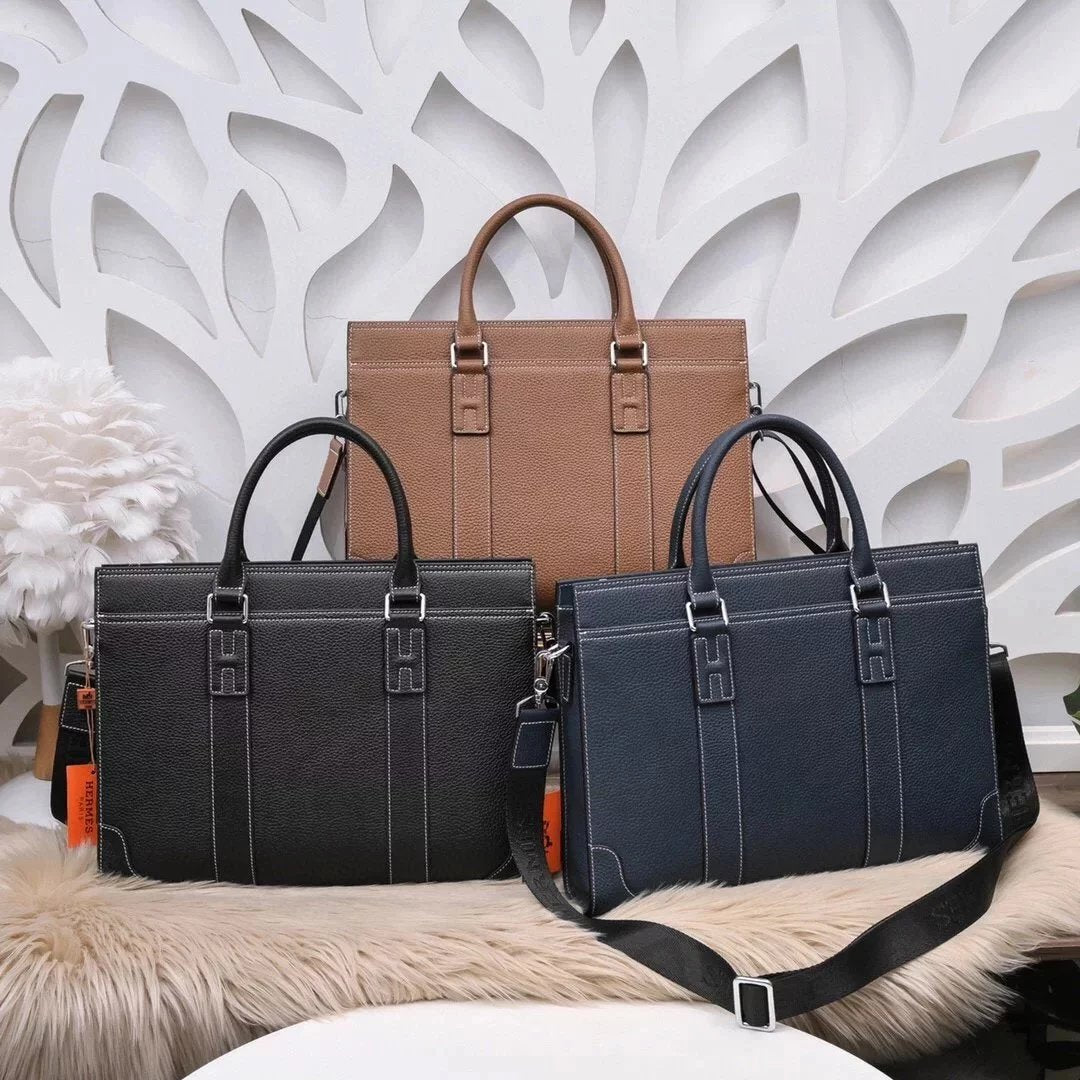 Hermes men's bag Top version Can Support Counter Comparison Genuine Goods Quality Men's Bag Business Briefcase Computer Bag Messenger Bag Shoulder Bag Handbag Handbag