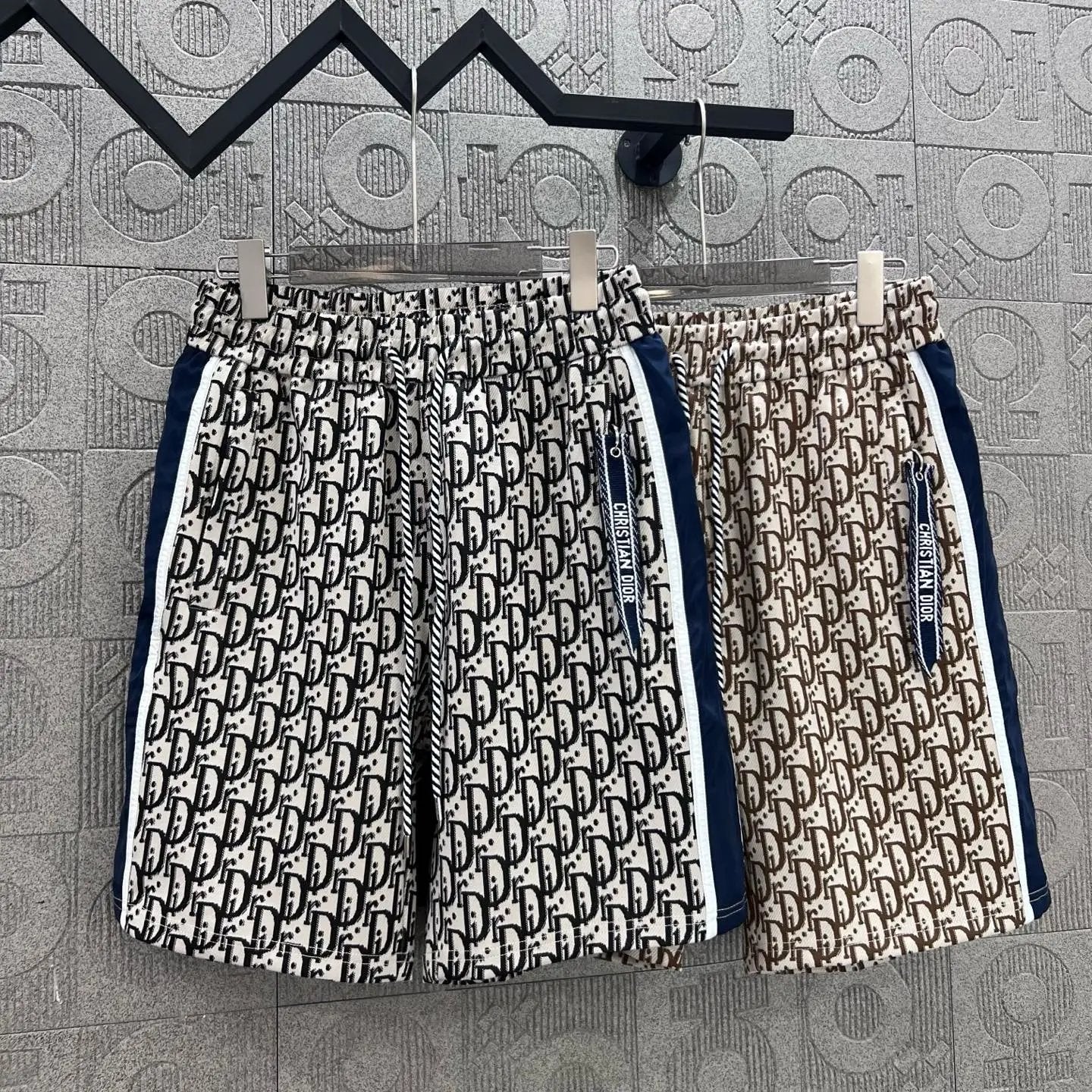 Dior shorts Full Letter Print logo Five-point Shorts25ss New Drawstring Casual Summer Pants5Two-in-One Casual Sweatpants for Men and Women, Pure Cotton Joggers