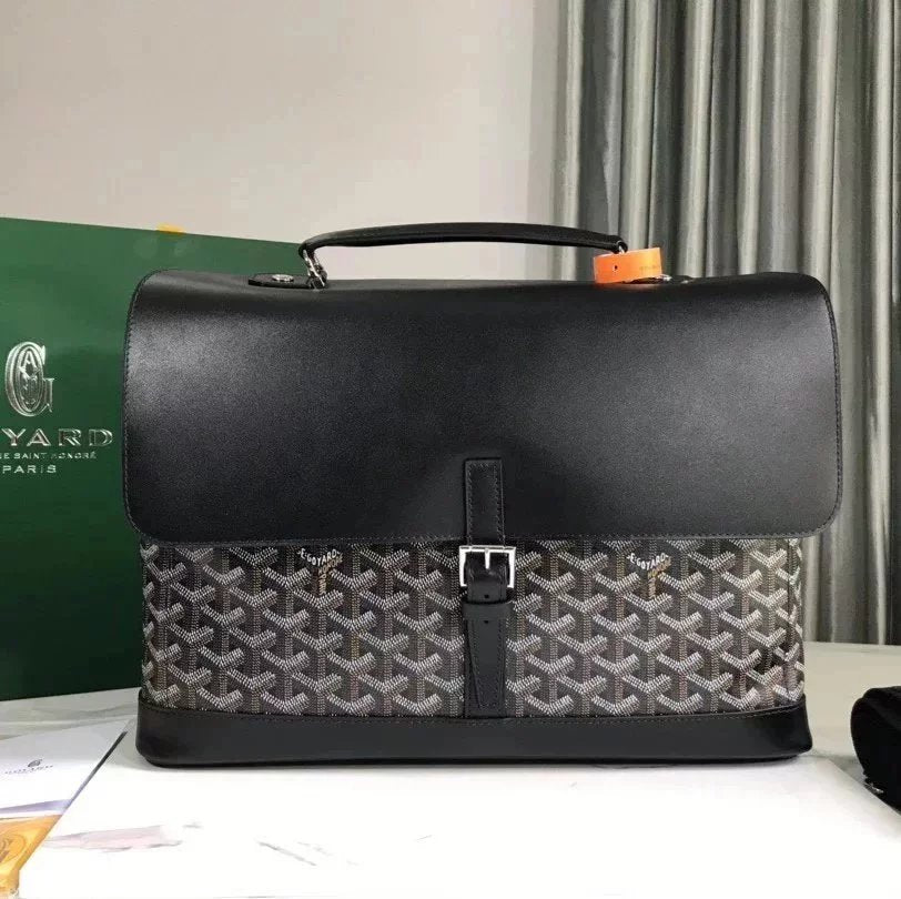 Goyard Bag Top version 【Original Leather】New Men's Briefcase Brand New Citadin Messenger Bag Shoulder Bag Men's Handbag Business Formal Wear Briefcase Casual Tote Bag Computer Bag Briefcase Men's and Women's Bags