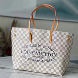 Louis Vuitton LV Women's Bag Top version 【Original Order in Stock】Cabas Tote Bag Shopping Bag Women's Bag2021New White Plaid Tote Bag Versatile Large Capacity Portable Shoulder Bag Stylish Bag Casual Underarm Women's Bag N41179