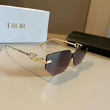 Dior Sunglasses CD Letter Temple Sunglasses Slimming No Prescription Unisex Couple Style UV Protection Driving Beach Fishing25ss New Sports Casual Versatile