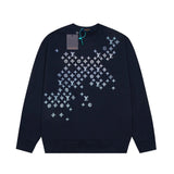Louis Vuitton LV Hoodie Full Embroidery Old Flower Gradient Embroidery Crewneck Sweatshirt Jacket OS Pullover Style B Parent Sleeve Unisex Loose Base Shirt Top Sports Casual