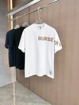 Burberry T-shirt Chest Plaid Letter Patch Embroidery logo round Neck Short Sleeve25ss New pure cotton T Unisex T-Shirt OS Loose Fit Base Shirt Top Half Sleeve T-Shirt