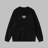 Balenciaga Sweater Classic Lock Button Round Neck Sweater Long Sleeve Pullover Unisex Thickened OS Loose Fit Top Versatile Casual Jacket Lazy Style