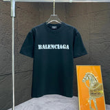 Balenciaga T-shirt Chest Letter Print logo round Neck Short Sleeve25ss New Pure Cotton Unisex Style T T-shirt OS Loose Fit Base Shirt Top Half Sleeve T-Shirt
