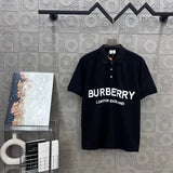 Burberry T-shirt Chest Letter Print logoPOLO Short Sleeve Turn-down Collar Shirt Unisex Summer Loose Fit T Business Commuter Short Sleeve Shirt Plus Size