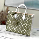 Louis Vuitton LV Women's Bag Top version 2022New Full Leather Embossed Cowhide Women's Tote Shopping Bag Women's Briefcase Women's Bag Shoulder Portable Underarm Bag.M46060M46128