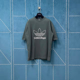 Balenciaga T-shirt Front Clover Hollow Embroidery logo round Neck Short Sleeve25ss New pure cotton T Unisex T-Shirt OS Loose Fit Base Shirt Top Half Sleeve T-Shirt