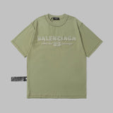 Balenciaga T-shirt Chest Letter Patch Embroidery logo round Neck Short Sleeve25ss New Pure Cotton Unisex Style T T-shirt OS Loose Fit Base Shirt Half Sleeve T-Shirt Top Half Sleeve