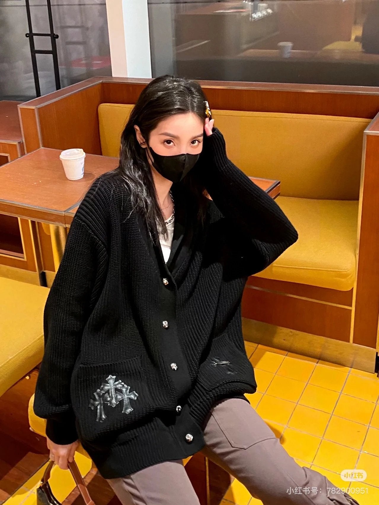 Chrome Hearts Sweater Turn-down Collar Knitted Sweater Unisex Outerwear Long Sleeve Soft Lazy Style Sweater Coat Thickened Versatile Casual Wear